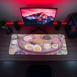 Kawaii Ramen Cats MTG Playmat - Chibi Noodle Bowl TCG Mat Anime Food Art - Image 5