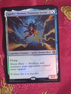 FOIL Spider-woman, Stunning Savior Marvel Spider-Man! Magic The Gathering MTG - Image 1