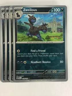 Pokemon TCG Paldea Evolved 4x Playset Reverse Holographic Zwelious 139/193 NM - Image 1