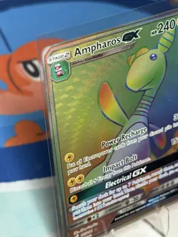 Pokemon Ampharos GX Team Up 185/181 Secret Rare SM Rainbow Holo NM AJ3 - Image 4