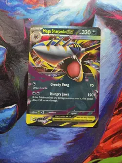 Mega Sharpedo EX 061/094 Double Rare Phantasmal Flames Pokemon TCG NM - Image 1
