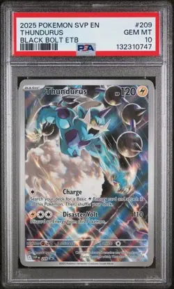 2025 POKEMON SVP EN-SV BLACK STAR PROMO #209 THUNDURUS PSA 10 - Image 1