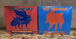 Pokemon TCG: Sword & Shield Base Set ETB X2, 1 Zacian & 1 Zamazenta - NISB - Image 1