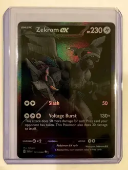 Pokemon TCG SV: Black Bolt - Zekrom EX BWR (Black White Rare) 174/086 - NM - Image 1