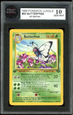 1999 Pokemon Jungle 1st Edition #33 Butterfree KSA 10 Gem Mint - Image 1