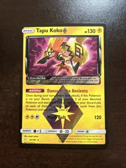 Tapu Koko 51/181 Rare Holo Prism NM Pokemon TCG Team Up - Image 1