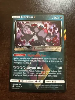 Darkrai 77/156 Holo Rare Prism LP Pokemon TCG Ultra Prism - Image 1