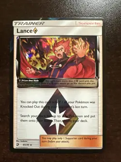 Lance 61/70 Holo Rare Prism Light Damage Pokemon TCG Dragon Majesty - Image 1
