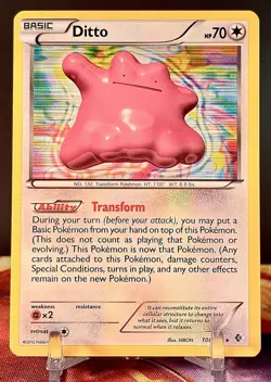 LP+ Holo Ditto Pokemon Card | Vintage Rare | B&W Boundaries Crossed 108/149 - Image 1