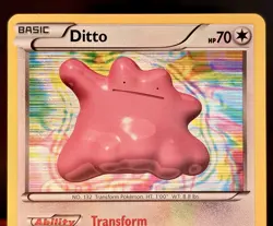 LP+ Holo Ditto Pokemon Card | Vintage Rare | B&W Boundaries Crossed 108/149 - Image 3