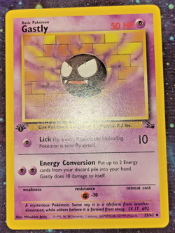 1st Edition Gastly 33/62 Fossil Set - Uncommon Pokemon Card TCG - LP WOTC - Image 1