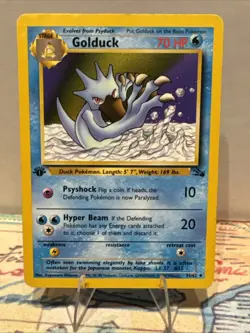 Pokemon TCG Golduck Fossil 1st Edition Uncommon Card 35/62 Regular 1999 - Image 1