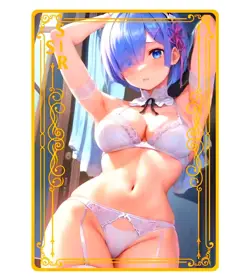 Waifu Anime Cards TCG | Rem - Re:Zero [ METAL CARD ] SSR ~ Sexy Hentai Girl - Image 1