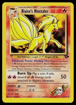 Pokemon Card - Blaine's Ninetales Gym Challenge 21/132 Rare Non Holo - Image 1