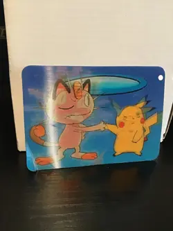 1998 Pokemon Viz Video Pikachu Meowth Lenticular Card PIKA-0032D/DVD Promo - Image 1