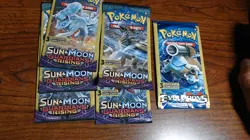 Lot of 5 Pokemon Guardians Rising 3 Card Mini booster pack. + 1 evolutions pack - Image 1