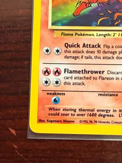Pokemon TCG Flareon Rare Holo Card #3/64 Jungle - Image 2