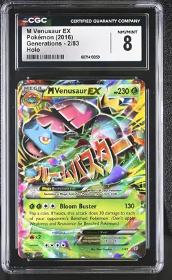 CGC 8 M Venusaur EX 2016 Generations 2/83 Holo Pokemon Card - Image 1