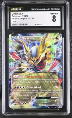 CGC 8 Giratina EX 2015 Ancient Origins 57/98 Holo Pokemon Card - Image 1