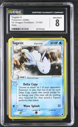 CGC 8 Togetic 2006 EX Dragon Frontiers 11/101 Holo Pokemon Card - Image 1