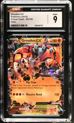 CGC 9 MINT Groudon EX 2015 Primal Clash 85/160 Holo Pokemon Card - Image 1