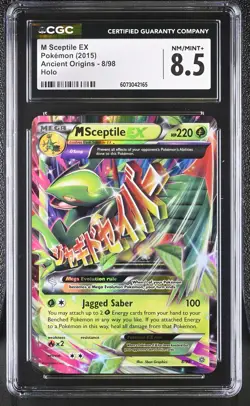 CGC 8.5 M Sceptile EX 2015 Ancient Origins 8/98 Holo Pokemon Card - Image 1