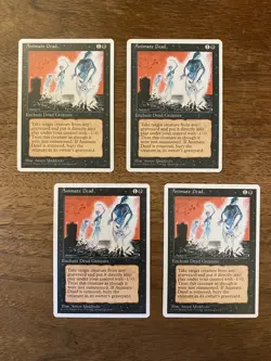 Animate Dead NM+ 4x NEVER PLAYED MTG 4th Fourth Ed. Magic x4 FREE SHIPPING - Image 1