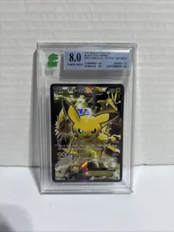 2016 Pokemon XY Black Star Pikachu EX Promo Red & Blue Collection #XY124 MNT 8.0 - Image 1