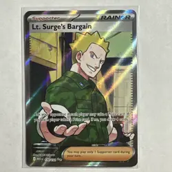 Lt. Surge’s Bargain 170/132 Double Rare Holo Mega Evolution MEG Pokemon TCG NM - Image 1