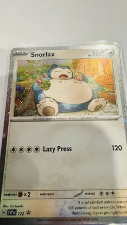 Snorlax SVP 122 Pokemon Scarlet & Violet Black Star Promo Cosmos Holo SWIRL NM - Image 1