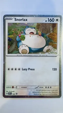 Snorlax SVP 122 Pokemon Scarlet & Violet Black Star Promo Cosmos Holo SWIRL NM - Image 4
