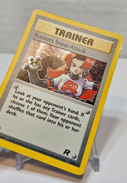 Rocket's Sneak Attack 16/82 Holo Rare Unlimited Team Rocket Pokemon 586 - Image 3