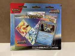 Pokemon Prismatic Evolutions Tech Sticker Collection Glaceon 3 Booster Pack - Image 1