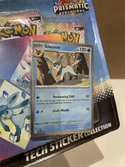 Pokemon Prismatic Evolutions Tech Sticker Collection Glaceon 3 Booster Pack - Image 2