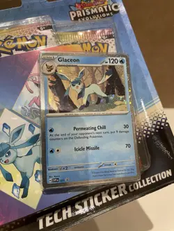 Pokemon Prismatic Evolutions Tech Sticker Collection Glaceon 3 Booster Pack - Image 3