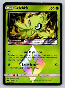 2018 SUN & MOON - LOST THUNDER CELEBI PRISM STAR BASIC/RARE PRISM STAR #19 - Image 1