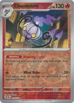CHANDELURE 038/167 TWILIGHT MASQUERADE POKEMON (REVERSE HOLO, NM) - Image 1