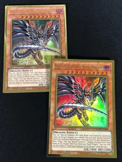 Yugioh Red-Eyes Darkness Metal Dragon MGED-EN009 1ST Gold x2 (NM) - Image 1
