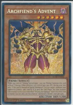 Yugioh! Archfiend's Advent - BLTR-EN046 - Secret Rare - 1st Edition Near Mint, E - Image 1
