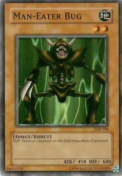 MAN-EATER BUG Yu-Gi-Oh! UNLIMITED EDITION LOB-108 RARE FOIL - Image 1