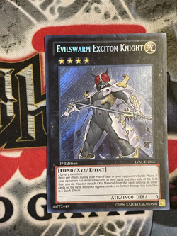 Evilswarm Exciton Knight LVAL-EN056 Secret Rare 1st Edition Yugioh MP/LP - Image 1