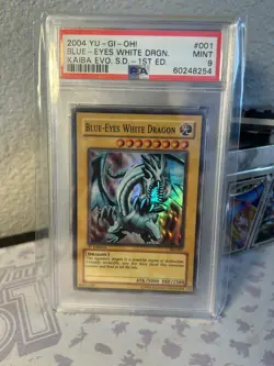 PSA 9 Yu-Gi-Oh! Blue-Eyes White Dragon - SKE-001 - 1st Edition - Super Rare - Image 1