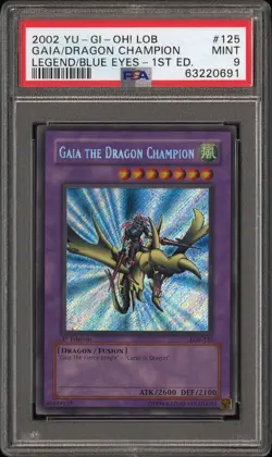 Yu-Gi-Oh! TCG 2002 Gaia The Dragon Champion Lob-125 1st Ed PSA 9 - Image 1