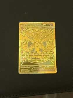 Mega Lucario EX 188/132 Hyper Rare Gold Mega Evolutions Pokemon Card NEAR MINT - Image 1