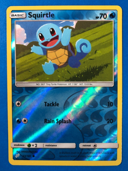 Squirtle #23/181 Reverse Holo Common LP Sun & Moon Team-Up Pokemon Card TCG - Image 1