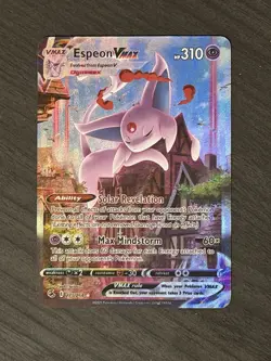 Custom SPARKLING HOLO Espeon VMax Espeon Card READ DESCRIPTION BELOW - Image 1