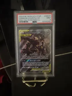 Umbreon & Darkrai GX SM241 Tag Team Black Star Promo Holo Card PSA 9 - Image 1