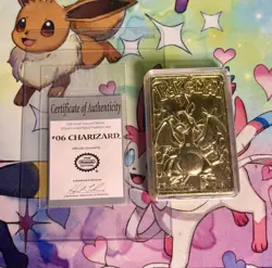 1999 Pokemon Charizard Gold Plated Trading Card Burger King - Image 1