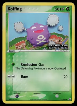 Pokemon Card - Koffing Delta Species Stamped 72/113 Common Reverse Holo - Image 1