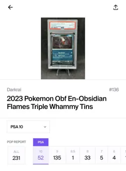 Pokemon Darkrai Cosmos Holo Card #136/197 PSA 10 GEM MT ‼LOW POPULATION‼ - Image 3